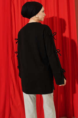 Kolları Fiyonk Detaylı Tunik Siyah - Tunik