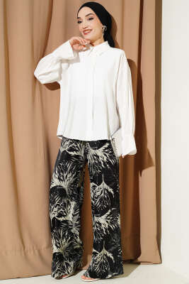 Kolları Lastikli Krinkıl Gömlek Ekru - Gömlek