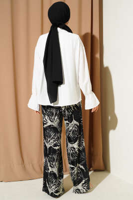 Kolları Lastikli Krinkıl Gömlek Ekru - Gömlek