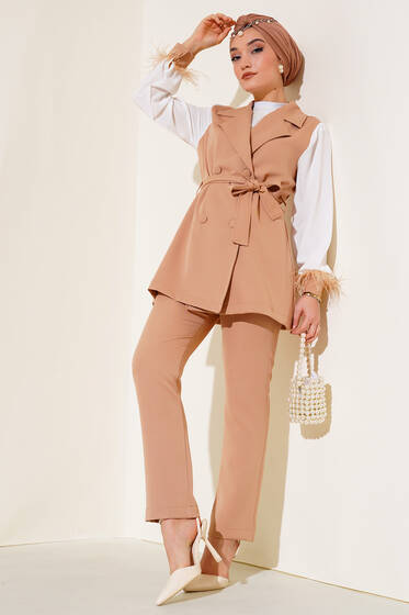 Kol Bilekleri Tüylü İkili Takım Camel - İkili Takım