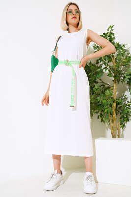 Kolsuz Basic Elbise Ekru - Kadın Giyim Modelleri