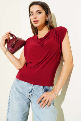 Kolsuz Bluz Bordo - Kadın Giyim Modelleri