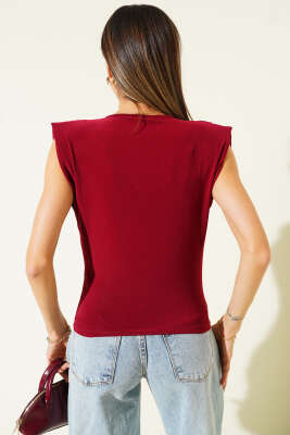 Kolsuz Bluz Bordo - Kadın Giyim Modelleri