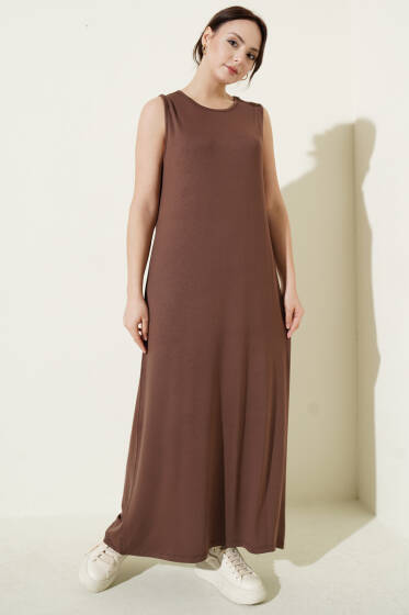 Kolsuz Uzun Basic İçlik Kahve - Kadın İçlik