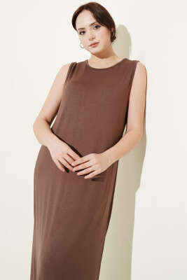 Kolsuz Uzun Basic İçlik Kahve - Kadın İçlik