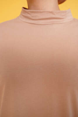 Kolu Katlı Basic Tunik Camel - Tunik
