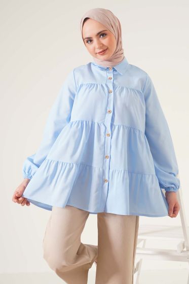 Kolu Lastikli Kat Kat Mavi Tunik - Tunik
