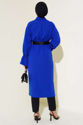 Kolu Lastikli Kemerli Kap Saks - Trençkot