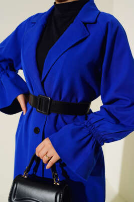 Kolu Lastikli Kemerli Kap Saks - Trençkot