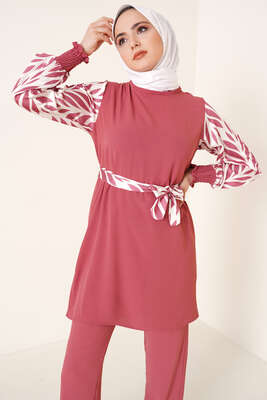 Kolu Satenli Ayrobin İkili Takım Gül Kurusu - İKİLİ TAKIM