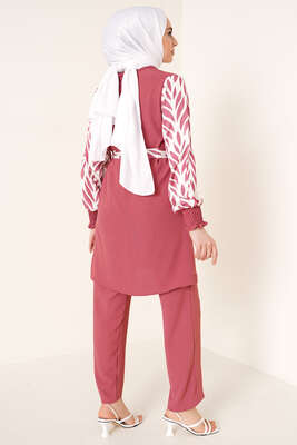 Kolu Satenli Ayrobin İkili Takım Gül Kurusu - İKİLİ TAKIM