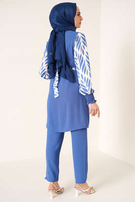 Kolu Satenli Ayrobin İkili Takım İndigo - İKİLİ TAKIM