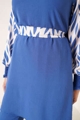 Kolu Satenli Ayrobin İkili Takım İndigo - İKİLİ TAKIM