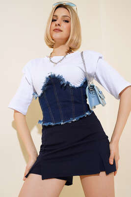 Kolu Vatkalı Bluz Beyaz - Kadın Giyim Modelleri