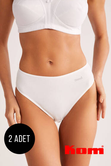 Kom Basic 2'li Slip Külot Beyaz - İndirim İç Giyim