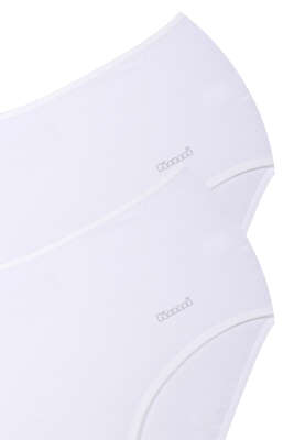 	 Kom Basic Maxi 2'li Külot Beyaz - Slip Külot