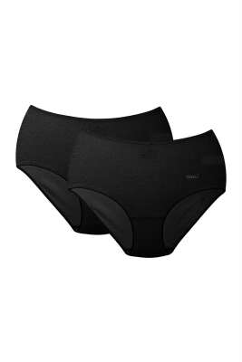 	 Kom Basic Maxi 2'li Külot Siyah - Slip Külot