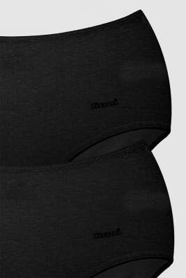 	 Kom Basic Maxi 2'li Külot Siyah - Slip Külot