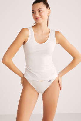 Kom Basic Singlet Kalın Askılı Atlet Beyaz - İndirim İç Giyim