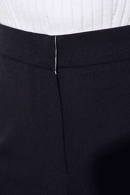 Kopçalı Bol Paça Pantolon Siyah - Pantolon