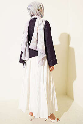 Kot Bluzlu Vual Etekli İkili Takım Mürdüm - İkili Takım