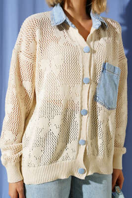 Kot Cepli Kuşaklı Hırka Bej - Kadın Giyim Modelleri