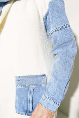 Kot Garnili Angora Uzun Hırka Vanilya - Triko Hırka