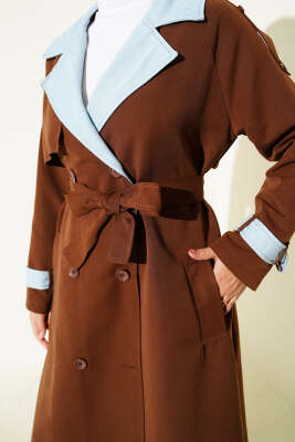 Kot Garnili Apoletli Trençkot Kahve - Trençkot