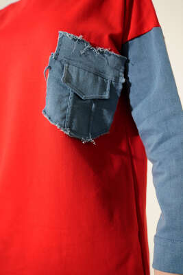 Kot Garnili İki İp Tunik Kırmızı - Tunik