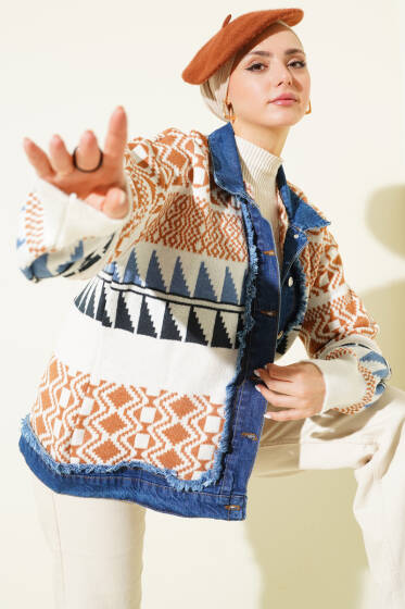 Kot Garnili Triko Ceket Ekru - Ceket