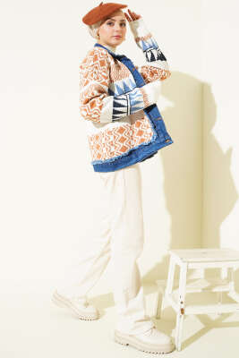 Kot Garnili Triko Ceket Ekru - Ceket