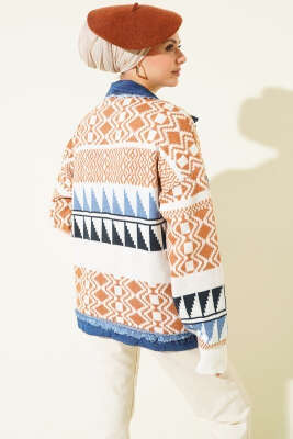 Kot Garnili Triko Ceket Ekru - Ceket