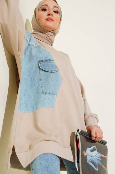 Kot Garnili Tunik Bej - Tunik