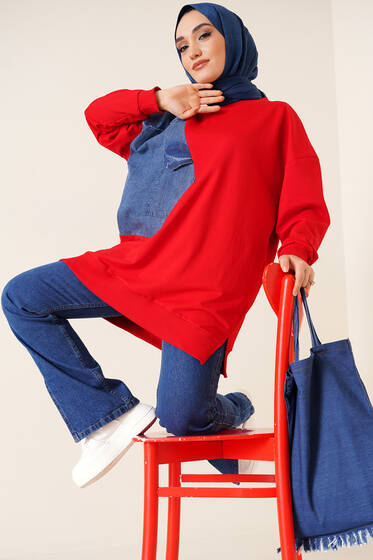 Kot Garnili Tunik Kırmızı - Tunik