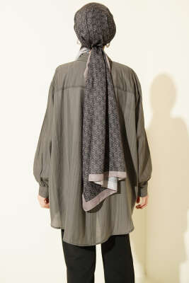 Kraşlı Oversize Gömlek Füme - 500-700 TL Ürünler