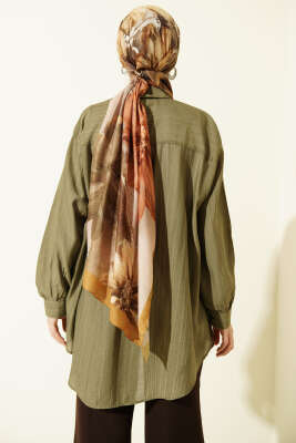 Kraşlı Oversize Gömlek Haki - 500-700 TL Ürünler