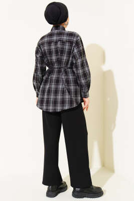 Kravatlı Ekoseli Gömlek Siyah - Gömlek