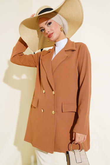 Krep Ceket Camel - Ceket