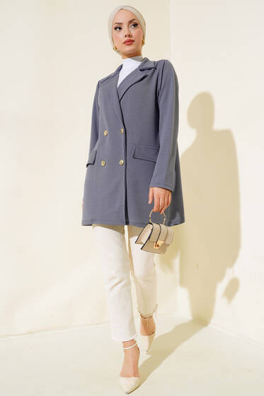 Krep Ceket Kayrak Grisi - Ceket