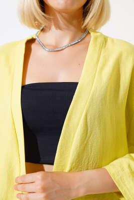 Krep Kimono İkili Takım Yağ Yeşili - Kadın Giyim Modelleri