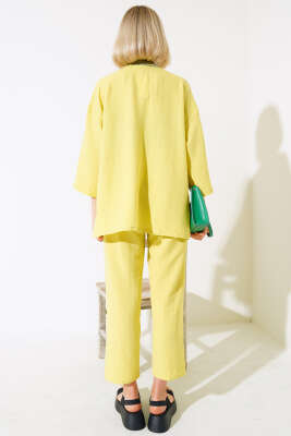 Krep Kimono İkili Takım Yağ Yeşili - Kadın Giyim Modelleri