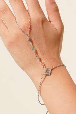 Kristal Zincir Detaylı Şahmeran Mor - Bileklik