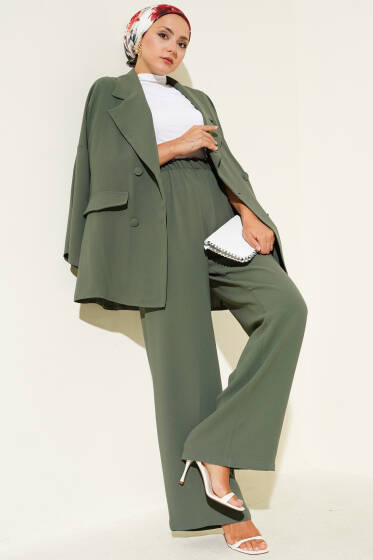 Kruvaze Basic İkili Takım Haki - İkili Takım