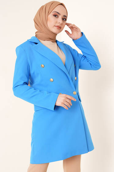 Kruvaze İndigo Ceket - Ceket