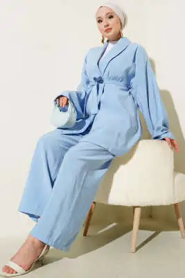 Kruvaze Kimono İkili Takım Bebe Mavi - İkili Takım