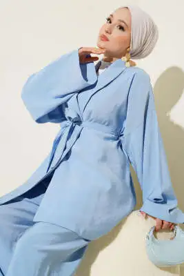 Kruvaze Kimono İkili Takım Bebe Mavi - İkili Takım