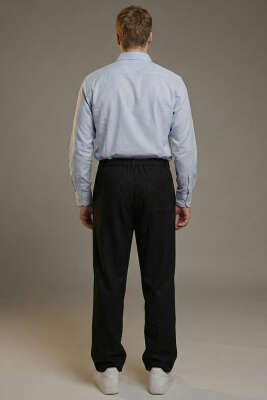 Kruvaze Yaka Ceketli Erkek Takım Elbise Siyah - TAKIM ELBİSE