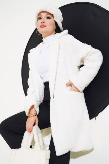 Kruvaze Yaka Cepli Kaban Ekru - Kaban