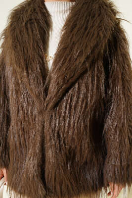 Kruvaze Yaka Kürklü Mont Vizon - Mont