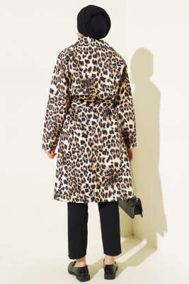 Kruvaze Yaka Leopar Desen Trençkot Leopar - 500-700 TL Ürünler
